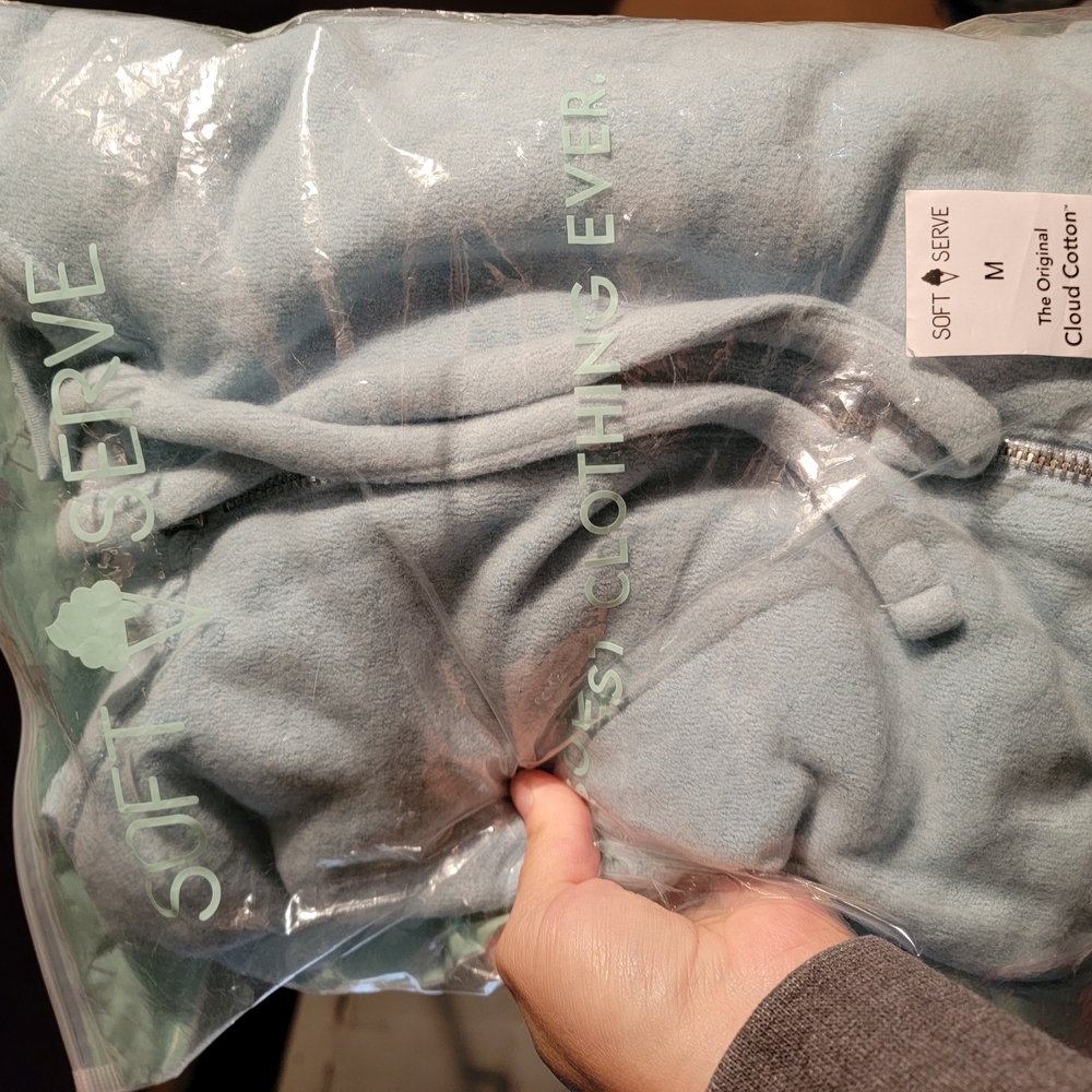 Soft Serve Clothing Blue Cardigan Plush Sweater